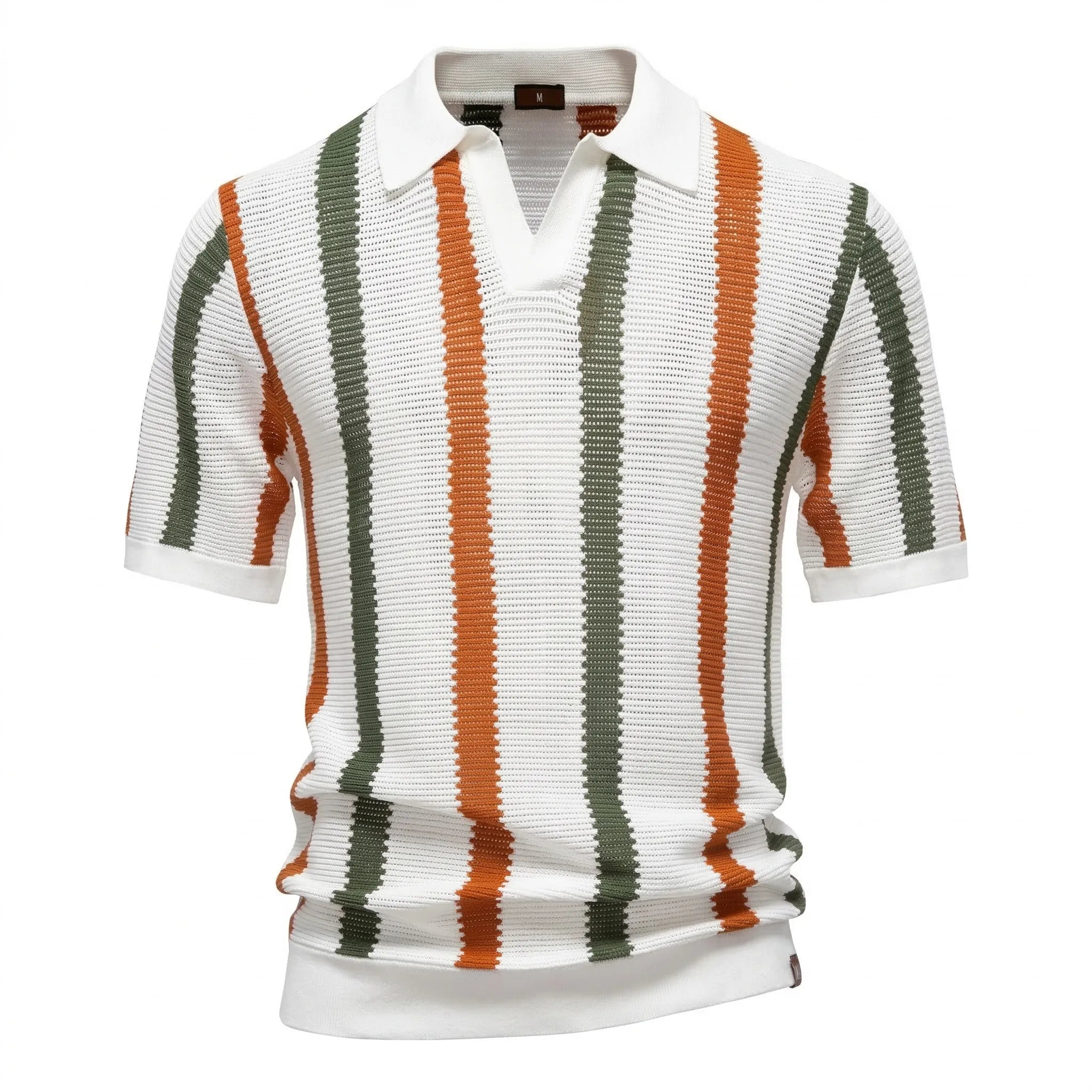 Riviera Striped Knit Polo Shirt